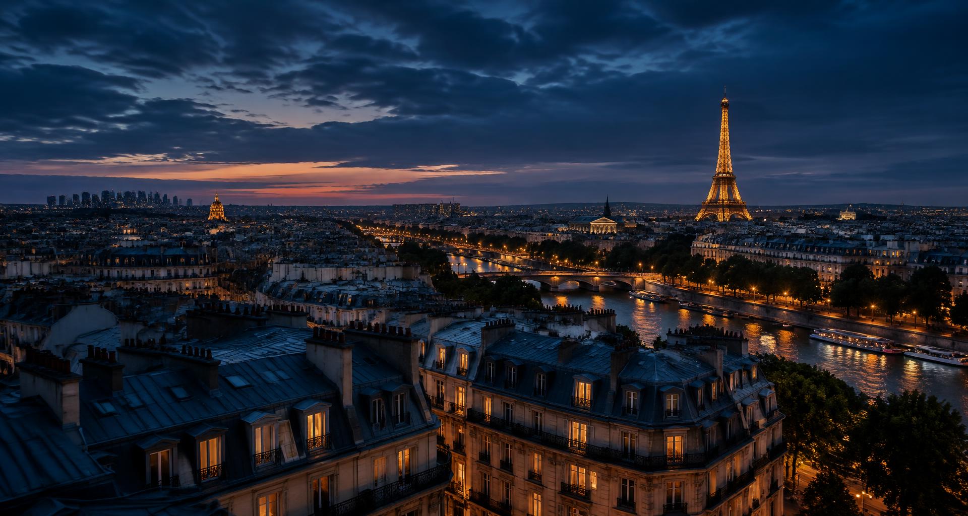 Vue panoramique de Paris et de la tour Eiffel